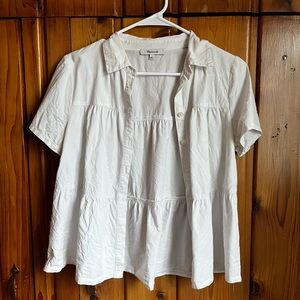 Tiered Ruffle Madewell Short Sleeve Button-Up